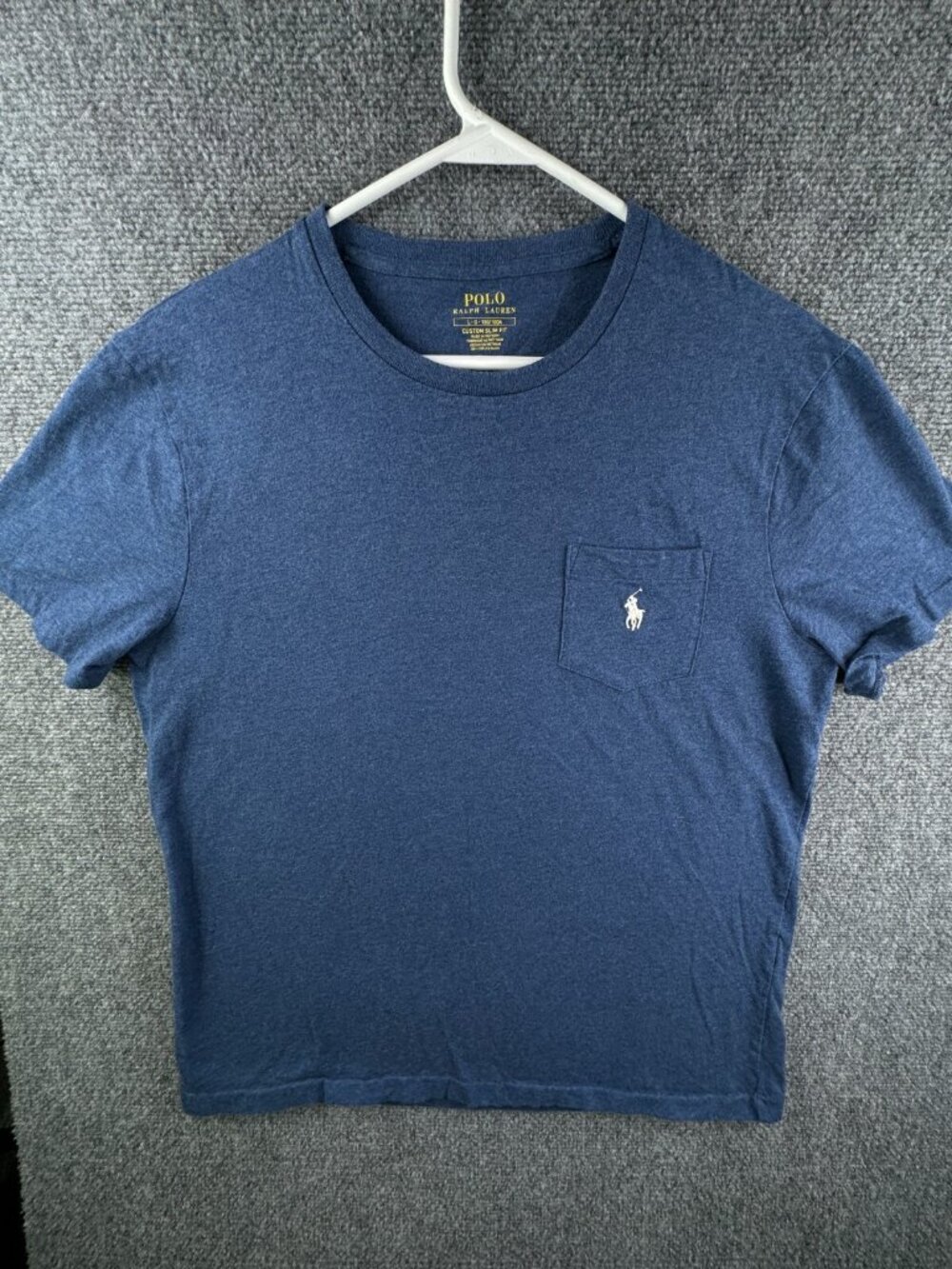 Polo Ralph Lauren Large Custom Film Fit Blue Short Sleeve T Shirt Pony Logo Men